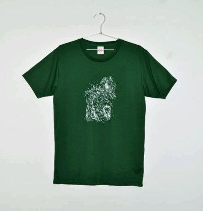 画像1: 平子雄一: ドローイングTシャツ（グリーン） (1)