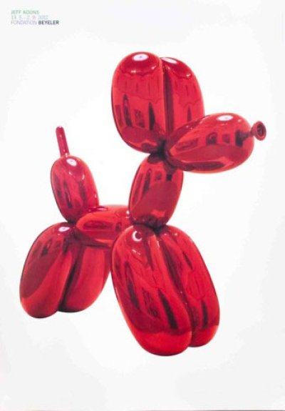 画像1: Jeff Koons: Balloon Dog （Red） ポスター (1)