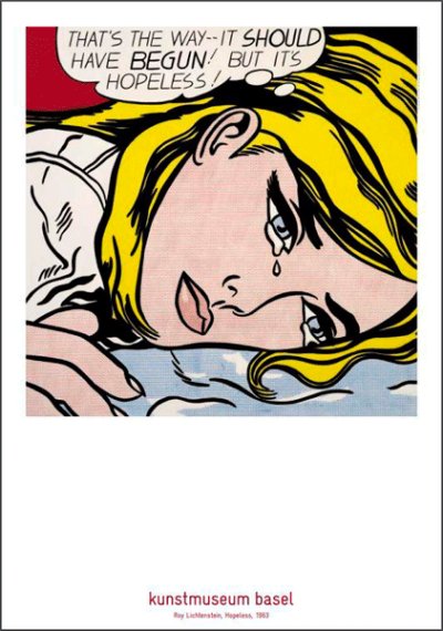 画像1: Roy Lichtenstein: Hopeless, 1963 ポスター (1)