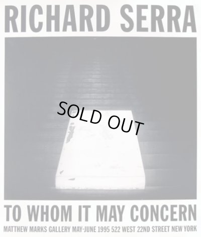 画像1: Richard Serra: To Whom It May Concern ポスター (1)