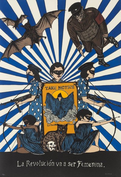 画像1: Marcel Dzama: The Revolution will be Female（blue） (1)