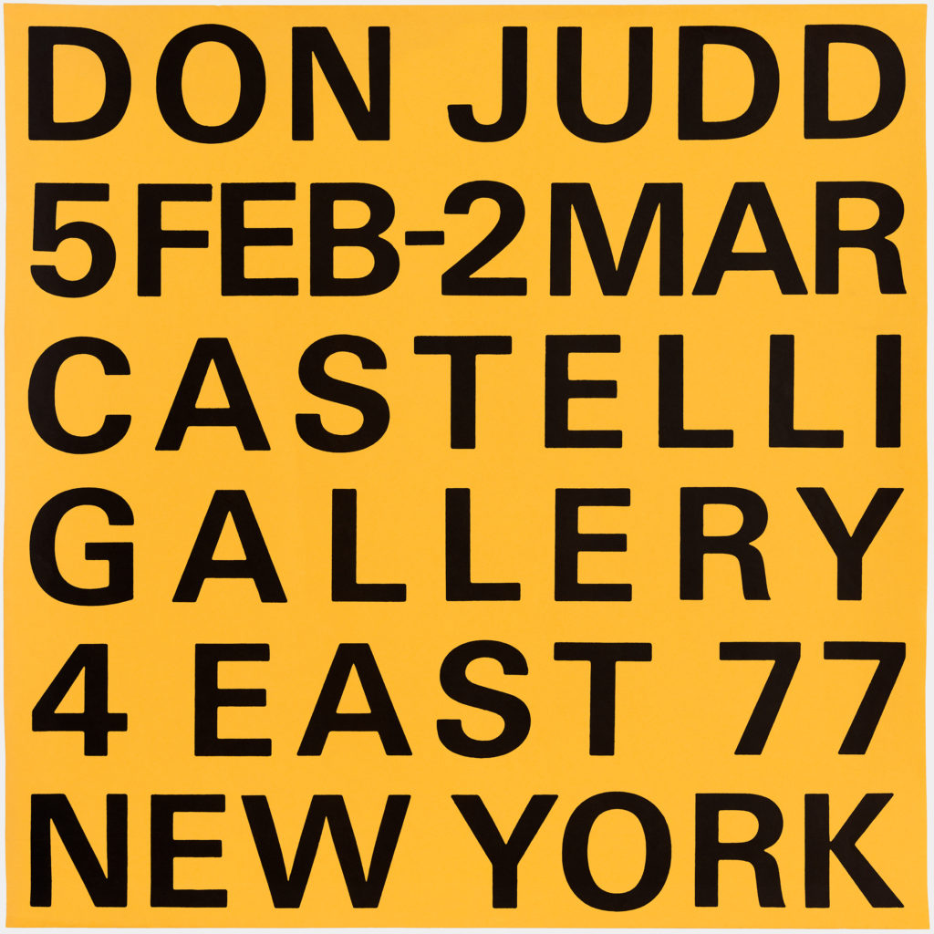 Donald Judd: 展覧会（1966）ポスター - Satellite / サテライト